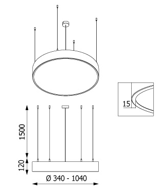 Plafony Aba Pro Led Cleoni rysunek techniczny