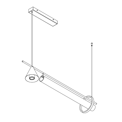 Nvidia lampa wisząca podłużna szklana tuba LED flex z reflektorem SLM PremiumColor Philips, 3000K Cleoni
