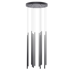 LOUISE 12 lampa wisząca LED długie klosze czarny