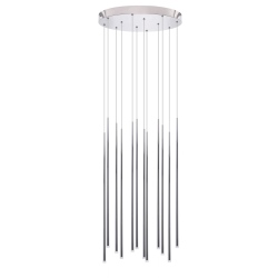 LOUISE 12 lampa wisząca LED długie klosze chrom