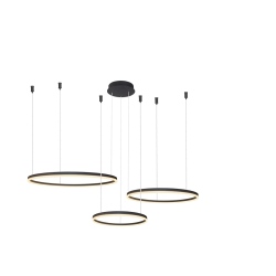 HALO 100+80+60 CCT BK + pilot lampa wisząca strukturalny czarny