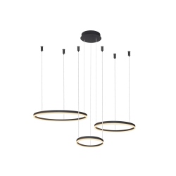 HALO 80+60+40 CCT BK + pilot lampa wisząca strukturalny czarny