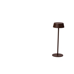 GILBERTO TABLE IP54 CORTEN lampa stołowa zewnętrzna strukturalny CORTEN, biały akryl
