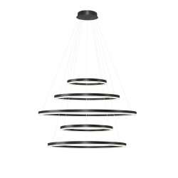 HALO 150+120+100+80+60 CCT BK + pilot lampa wisząca strukturalny czarny