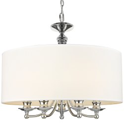 ABU DHABI 1 lampa wisząca biała srebrna 50cm
