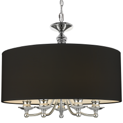 ABU DHABI 1 lampa wisząca czarna srebrna 50cm