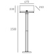 ATHENS lampa podłogowa biała srebrna 21cm