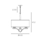 ATLANTA lampa wisząca biała nikiel 60cm