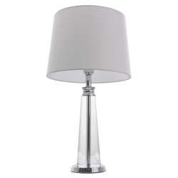 CHARLOTTE lampa stołowa biała srebrna 35cm