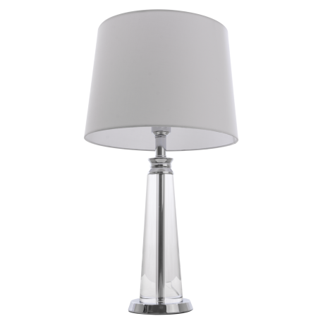 CHARLOTTE lampa stołowa biała srebrna 35cm COSMOLight