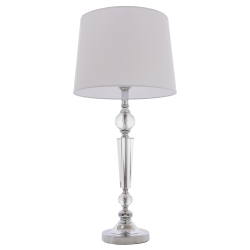 CHARLOTTE lampa stołowa biała srebrna 35cm