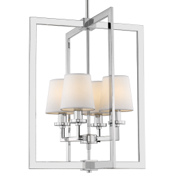 LONDON lampa wisząca biała srebrna 43,5cm