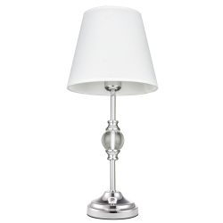 MONACO lampa stołowa biała srebrna 23cm