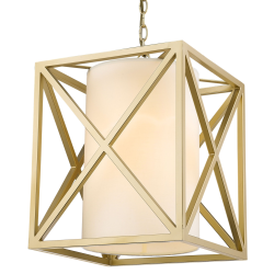 NEW YORK lampa wisząca biała złota 35cm