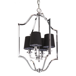 NEW YORK 1 lampa wisząca czarna srebrna 46cm