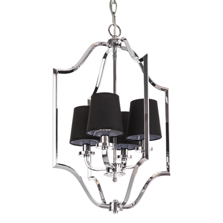 NEW YORK 1 lampa wisząca czarna srebrna 46cm COSMOLight