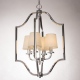 NEW YORK 1 lampa wisząca biała srebrna 46cm