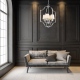 NEW YORK 1 lampa wisząca biała srebrna 46cm