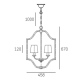 NEW YORK 1 lampa wisząca biała srebrna 46cm