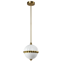 PRALINES lampa wisząca biała mosiądz 22cm