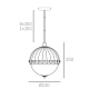 PRALINES lampa wisząca biała mosiądz 22cm