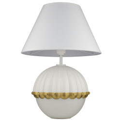 PRALINES lampa stołowa biała mosiądz 31cm