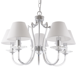 RIGA lampa wisząca biała srebrna 51cm