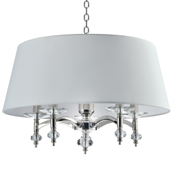 VERONA lampa wisząca biała nikiel 60cm