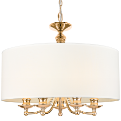 ABU DHABI 1 lampa wisząca biała złota 50cm