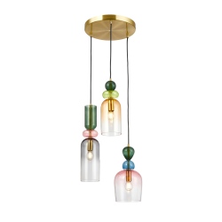 Manso lampa wisząca Piaskowany złoty z połyskiem 42cm IP20
