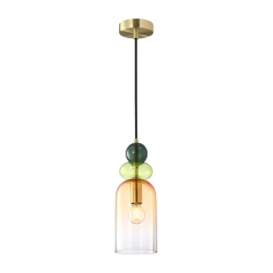 Manso lampa wisząca Piaskowany złoty z połyskiem 11cm IP20