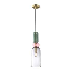 Manso lampa wisząca Piaskowany złoty z połyskiem 11cm IP20
