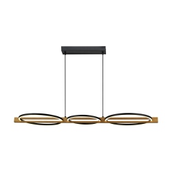 Natano lampa wisząca Czarny piaskowany cm 1600 lm 3000K IP20