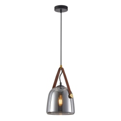 Solta lampa wisząca Czarny, dymiony 20cm IP20
