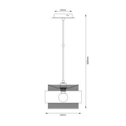 Bans lampa wisząca Złoty, czarny 24cm IP20