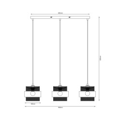 Bans lampa wisząca Złoty, czarny cm IP20