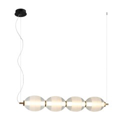 Rinot lampa wisząca Czarny, biały, przezroczysty cm 1600 lm 3000K IP20