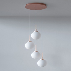 Ovo szklana lampa wisząca z kloszem biały opal 40cm różne kolory