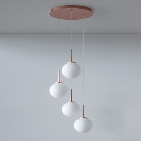 Ovo szklana lampa wisząca z kloszami opal 30x50cm różne kolory Cleoni