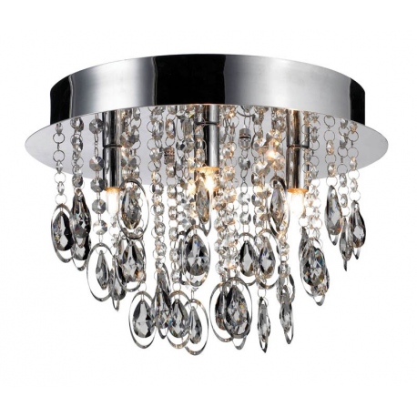 Loire plafon kryształowy czarny chrom 45 cm LampGustaf