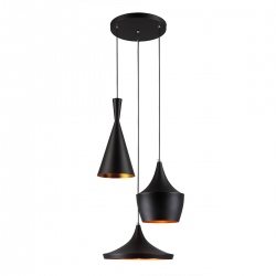 Pedro czarno-złoty żyrandol 49cm