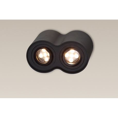 BASIC ROUND czarna podwójna oprawa halogenowa MAXLight
