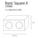 BASIC SQUARE biała podwójna oprawa natynkowa MAXLight
