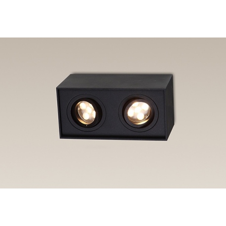 BASIC SQUARE czarna podwójna oprawa natynkowa MAXLight