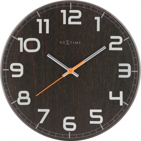 Classy zegar ścienny ciemny brąz drewniany ? 30 cm holenderski NeXtime