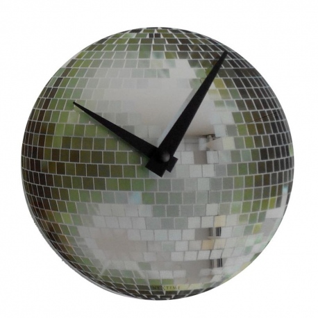 Little Disco zegar stojący srebrny szklany ? 20 cm NeXtime
