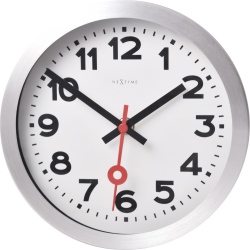 Station zegar ścienny biały aluminiowy ø 19 cm