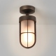 Cabin mleczne Semi-Flush plafon zewnętrzny powlekane brązem IP44 Astro