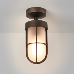 Cabin mleczne Semi-Flush plafon zewnętrzny powlekane brązem IP44