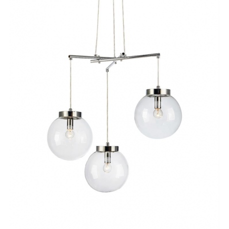 SICILY lampa wisząca na 3 żarówki chrom przezroczysta Markslojd